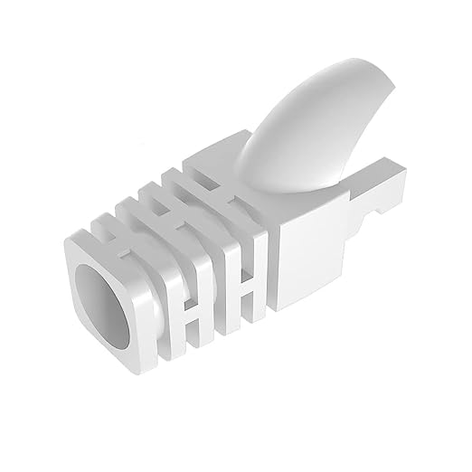 VIVOCH 50 Pcs Cat5 Cat5E Cat6 Strain Relief Boot, RJ45 Plug Cover Modular Network Plug Cap Cable Connector Boots, White