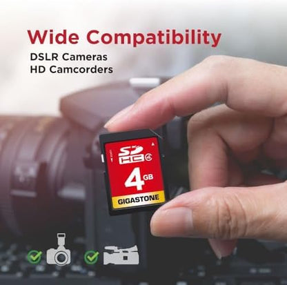 GIGASTONE 4GB SD Card 50 Pack SDHC Class 4 Memory Card for Photo Video Music Voice File DSLR Camera DSC Camcorder Recorder Playback PC Mac POS 50pcs in Pack (Pack of 50), with 50 Mini Cases