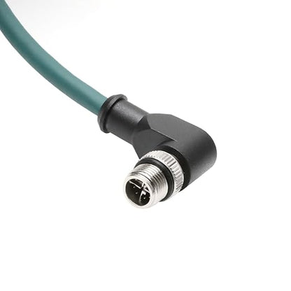 Alvin's Cables M12 X-Code 8 Pin Male to RJ45 Ethernet Cable for Cognex Keyence Camera, High-Flex Cat6a Cable for Industrial Automation, Fieldbus Module, Robotics, Right Angle 16.4ft/5m Green