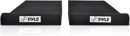Pyle Sound Dampening Speaker Riser Foam - Audio Acoustic Noise Isolation Platform Pads Recoil Stabilizer For Studio Monitor, Subwoofer, Loud Speakers - Pyle PSI03 - Pack of 2,Black
