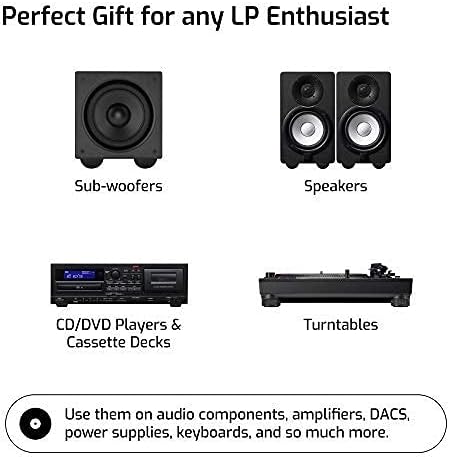 Speaker Isolation Feet – 16-Pack 1" Platinum Silicone Dots by Hudson Hi-Fi – Non-Adhesive, Non-Skid Anti-Vibration Pads for Turntables, Subwoofers, Audio Equipment – 20 Duro