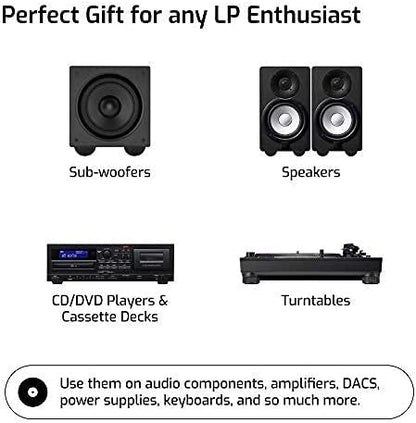 Speaker Isolation Feet – 16-Pack 1" Platinum Silicone Dots by Hudson Hi-Fi – Non-Adhesive, Non-Skid Anti-Vibration Pads for Turntables, Subwoofers, Audio Equipment – 20 Duro