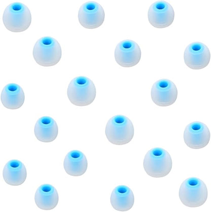 Earbud Tips Replacement Earbud Tips Ear Bud Replacement Pieces Silicone Soft and Comfortable Fit for Inner Hole from 3.8mm - 5.1mm Earphones 9 Pairs S/M/L Clear Blue