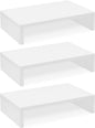 TEAMIX Monitor Stand Riser-3 Packs,Wood 3 Tiers Adjustable Monitor Stand Dual Monitor Riser for 2 Monitors/Laptop/PC Computer Stand for Desk (White, 3 PCS)