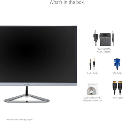 ViewSonic VX2476-SMHD 24 Inch 1080p IPS Monitor with FreeSync, Ultra-Thin Bezels, HDMI and DisplayPort
