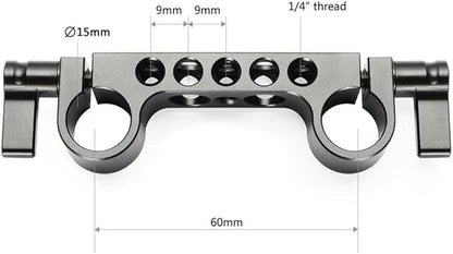 SmallRig Super Lightweight 15mm Railblock, Rod Clamp with 1/4"-20 Thread for Sony for Canon and Other 15mm DSLR Camera Rig Shoulder Support Rail System, Pack of 2-2061
