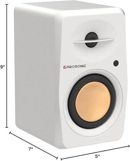 Active Bluetooth Bookshelf Speaker Studio Monitor Home Theater, Optical Input, Coaxial Input, 2 x RCA Aux Input, 30 Watts x 2 (White)