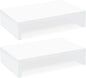 TEAMIX White Monitor Stand Riser - 2 Pack, Wood 2 Tier Adjustable Dual Monitor Riser for Laptop/PC Computer Stand for Desk