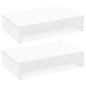 TEAMIX White Monitor Stand Riser, 2 Pack Wood