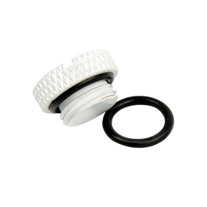 dracaena.io 6 pack G1/4" thread, Thin water Stop Plug Fitting with Coin Slot for Computer water cooling System, durable brass/copper material, White