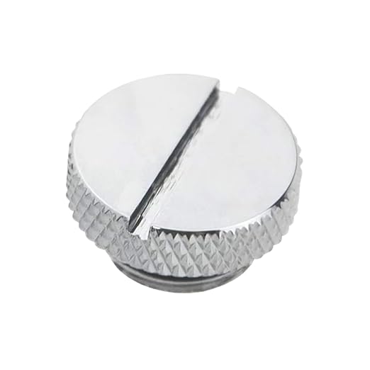 Dracaena.io 6 Pack G1/4" Thread, Thin Water Stop Plug Fitting with Coin Slot for Computer Water Cooling System, Durable Brass/Copper Material, Silver