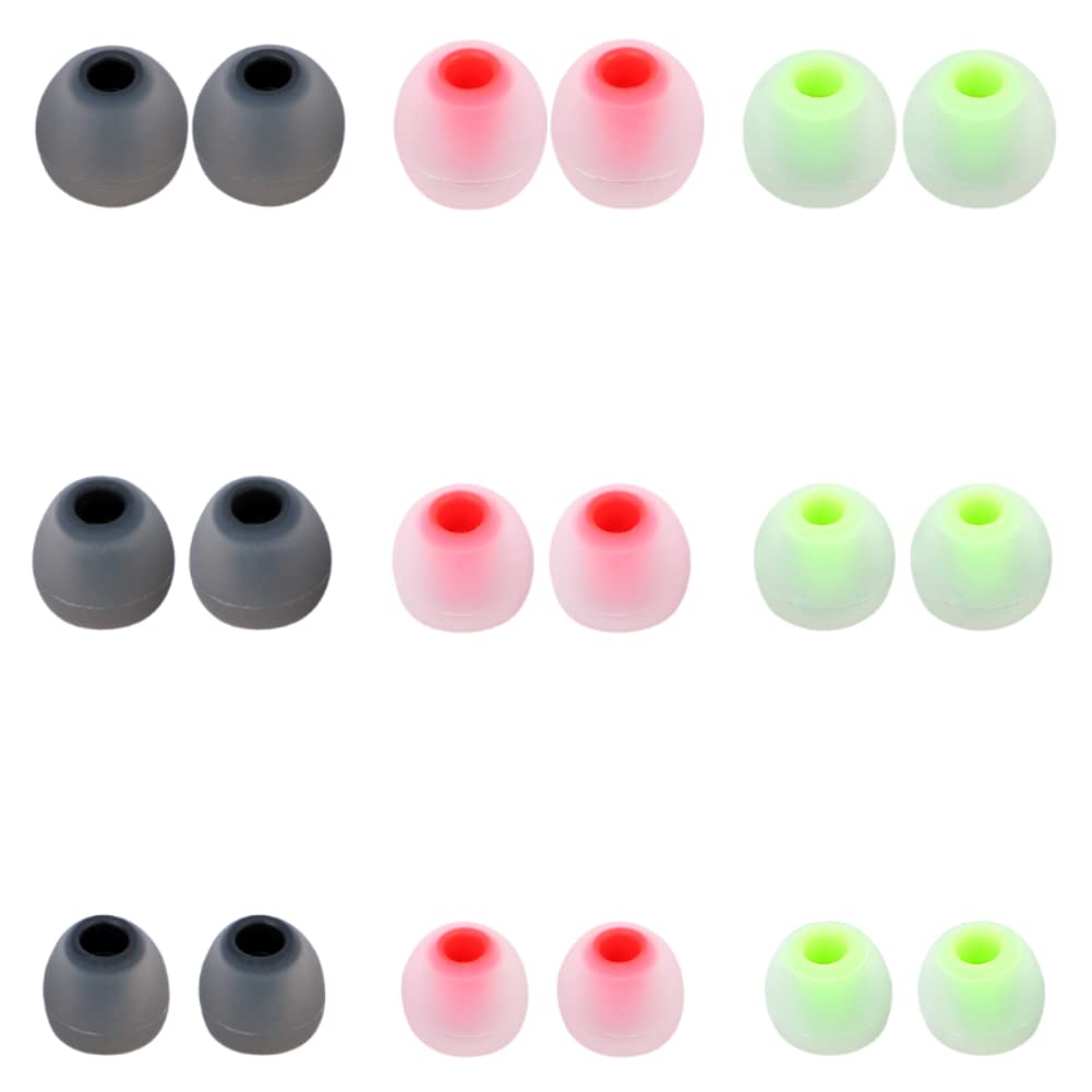 Earbuds Replacement Tips Silicone Earbud Tips Ear Gels Fit for Inner Hole from 3.8mm - 5.1mm Earphones 9 Pairs S/M/L