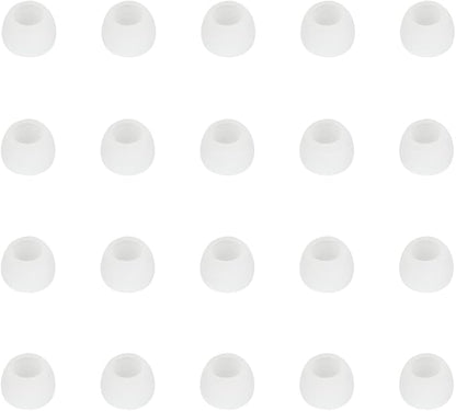 Silicone Small Replacement Earbud Tips Eartips for in- Ear Headphones Rubber Tips Earbud Replacement Earbuds Cap 10 Pairs (White)