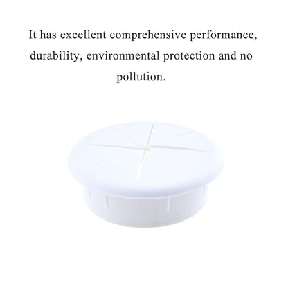HAHIYO 2Pcs 2.4Inch/60mm White ABS Plastic Eight-petaled Desk Grommet Wire Grommet Cable Management Cord Hole Cover Desk Wire Hole Insert Wire Organizer for Computer Office Home School Equipment