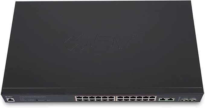 BV-Tech 24-Port Gigabit PoE+ Managed Switch with 2 Ethernet & 2 SFP Uplinks | High-Performance, NDAA Compliant | POE-SW2404G-MG-PLUS