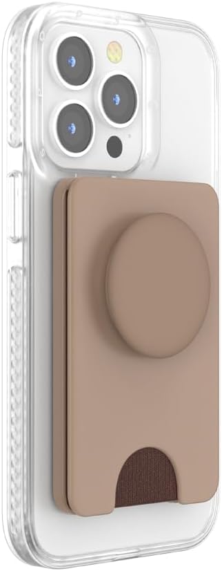PopSockets Phone Wallet for MagSafe, Phone Card Holder with Grip, Neutral - Latte