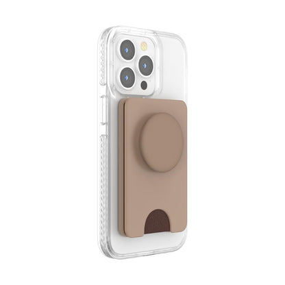 PopSockets Phone Wallet for MagSafe, Phone Card Holder with Grip, Neutral - Latte