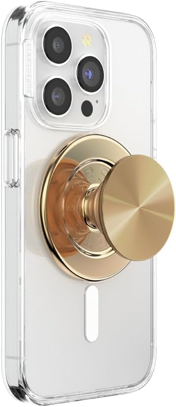 PopSockets Phone Grip for MagSafe, Magnetic Holder, Phone Stand, Metal - Alum Radial Gold
