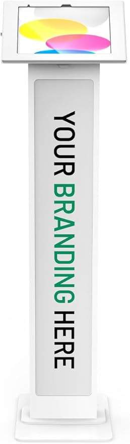 iPad 10th-11th (A16) Gen, Apex Enclosure Brandable Floor Stand - White