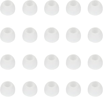 10 Pairs Silicone Medium Replacement Ear Tips - Eartips for In-Ear Headphones - Rubber Tips Earbud Covers - Earbud Cap (White)