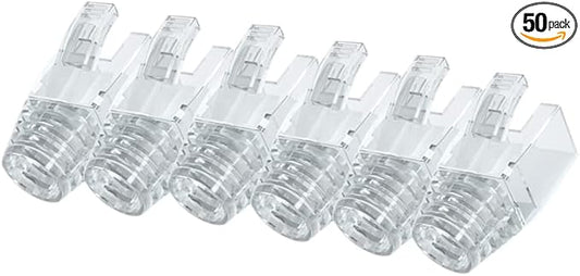 VIVOCH 50 Pcs Cat7 Cat7A Cat8 Strain Relief Boot, RJ45 Plug Connector Cover Modular Network Plug Connector Cap Cable Connector Boots, Transparent