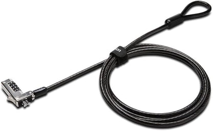 Kensington Slim Combination T-Bar Standard Lock Slot for Laptops, Security Computer Lock Cable, Resettable 4-wheel Number Code with 6 Foot Cable, K60600WW