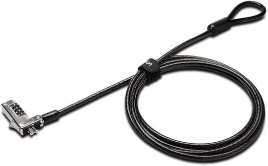Kensington Slim Combination T-Bar Standard Lock Slot for Laptops, Security Computer Lock Cable, Resettable 4-wheel Number Code with 6 Foot Cable, K60600WW