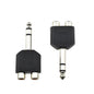 HAHIYO 3 RCA F-2x3.4 RCA F Stereo Plug Interconnect Audio One Male 3.4mm(1/8inch) Two Male 3mm(1/8inch) Adapter Splitter Good Signal Sound Snap Tight Not Wobble for Headphone Guitar Black 2pcs