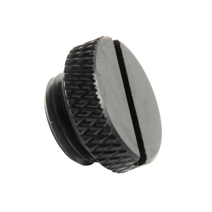 Dracaena.io 6 Pack G1/4" Thread, Thin Water Stop Plug Fitting with Coin Slot for Computer Water Cooling System, Durable Brass/Copper Material, Black