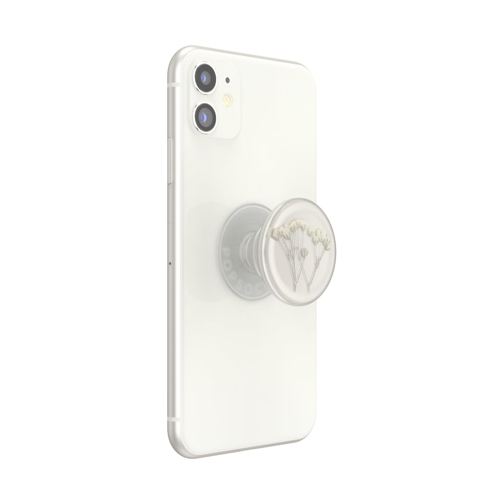 PopSockets Adhesive Phone Grip, Holder, Phone Stand, Flower - Pressed Flower Baby's Breath