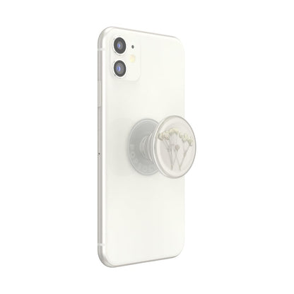PopSockets Adhesive Phone Grip, Holder, Phone Stand, Flower - Pressed Flower Baby's Breath