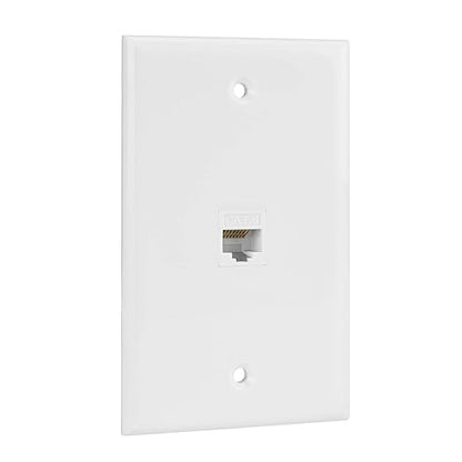 Ethernet Wall Plate, 1 Port Cat 6 RJ45 Keystone Female to Female Wall Plate Compatible with Cat7/6/6e/5/5e Ethernet Devices
