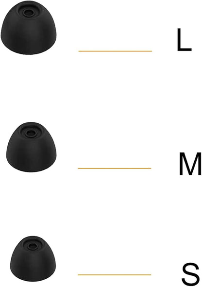 Silicone Earbuds Tips for Galaxy Buds 2 Replacement Ear Tips for Samsung Galaxy Buds+/Galaxy Buds PE, 6 Pairs LMS Black