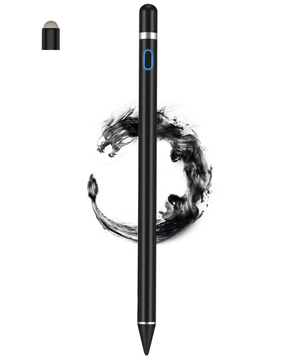 Stylus Pens Compatible for iOS&Android Touch Screens, iPad Pencil with Dual Touch Function, Fine Point Rechargeable Stylus Pen for iPad/Android/iPhone/Cellphone/Tablet Pen/Nintendo Switch 2 - Black