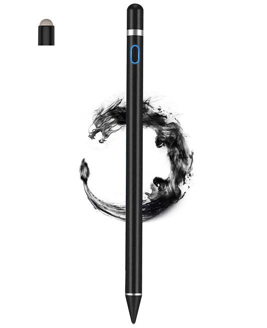 Stylus Pens Compatible for iOS&Android Touch Screens, iPad Pencil with Dual Touch Function, Fine Point Rechargeable Stylus Pen for iPad/Android/iPhone/Cellphone/Tablet Pen/Nintendo Switch 2 - Black