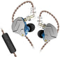 KZ ZSN Pro Wired Earphones in-Ear Headphones HiFi Stereo, 1BA+1DD Dual Driver Powerful Bass and Crystal Clear Audio,Compatible with iPhone, iPad, Android, Computer Most with 3.5mm Jack(Blue with Mic)