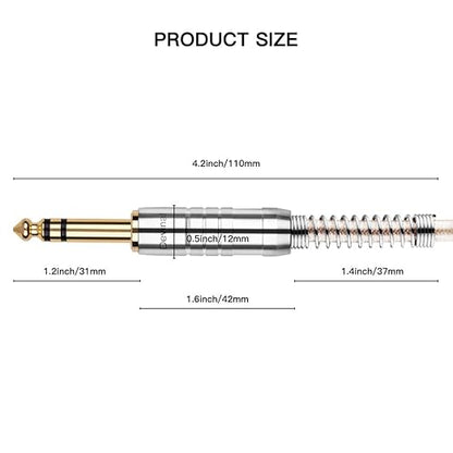 Devinal 1/4 inch Extension Cord, 1/4" Male to Female Cable, 6.35mm Quarter inch Headphone Extender Gold Plated Nylon Braided Durable Audio Cable Stereo Cord, 10 Feet 3Meters