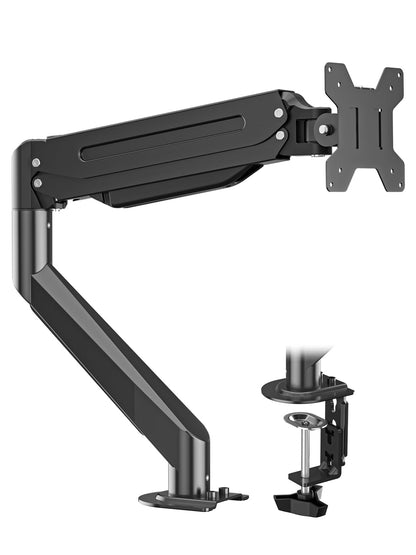 Suptek Single Monitor Mount,Adjustable Gas Spring Monitor Arm Desk Mount Stand Fits 17 20 22 23 24 26 27 32 33 35 36 inch,Holds up to 25 lbs, Black(MD9)
