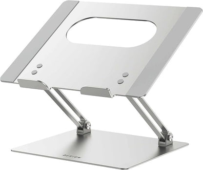 BESIGN LS10 Aluminum Laptop Stand, Ergonomic Adjustable Notebook Stand, Computer Holder Compatible with Air, Pro, Dell, HP, Lenovo More 10-14" Laptops, Silver