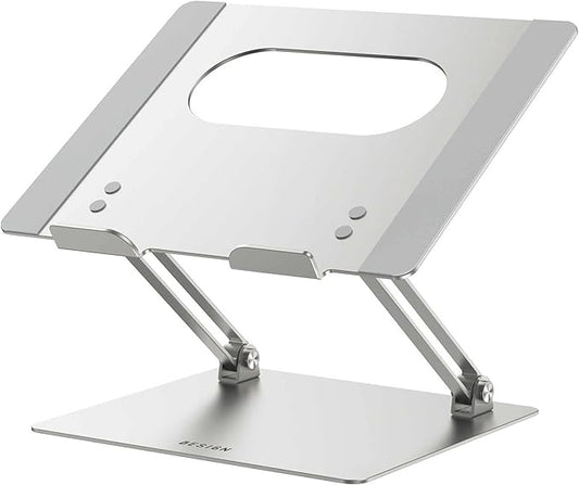 BESIGN LS10 Aluminum Laptop Stand, Ergonomic Adjustable Notebook Stand, Computer Holder Compatible with Air, Pro, Dell, HP, Lenovo More 10-14" Laptops, Silver