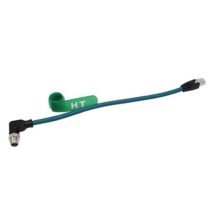 Ethernet Right Angle M12 8 Pin X-Coded RJ45 CAT-7e GigE High Speed Cable for Cognex Baumer Camera Sensor Switcher Router PLC 30cm