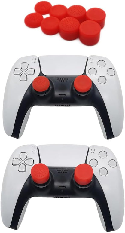 8PCS Silicone Thumb Grips for PS5/PS4/Switch Pro Controllers - 8 Joystick Caps - 3-Height Silicone Joystick Caps with Textured & Smooth Designs, Enhanced Grip for Pro Gaming Accessories