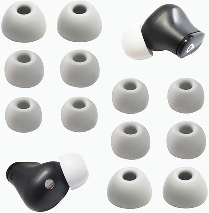Silicone Ear Tips for Beats Studio Buds - Replacement Earbuds Cover, 6 Pairs, LMS Gray White