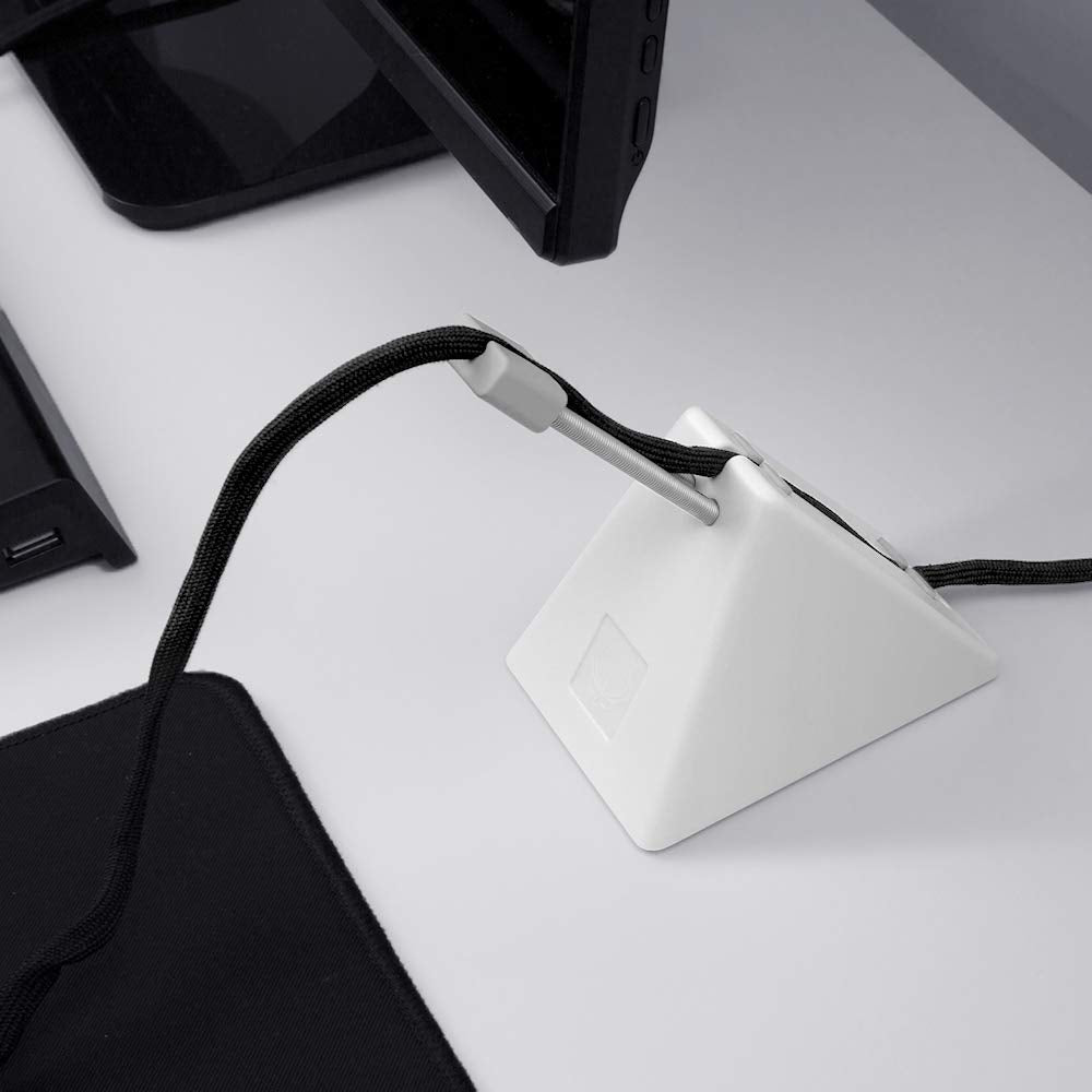 HOTLINEGAMES Mouse Bungee Mouse Cord Clip Cord Management System Fixer Holder for Esports FPS Game (3.0 White)