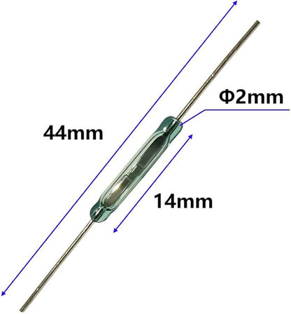 30pcs Reed Switch, Normally Open (N/O) Magnetic Induction Switch, Miniature Reed Contact (2mm x 14mm)