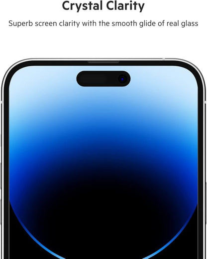 Belkin UltraGlass iPhone 14 Pro Max Screen Protector - Easy Application with Installation Guide Tray - Tempered Glass Screen Protector Compatible with iPhone 14 Pro Max Cases - 9H Hardness Tested