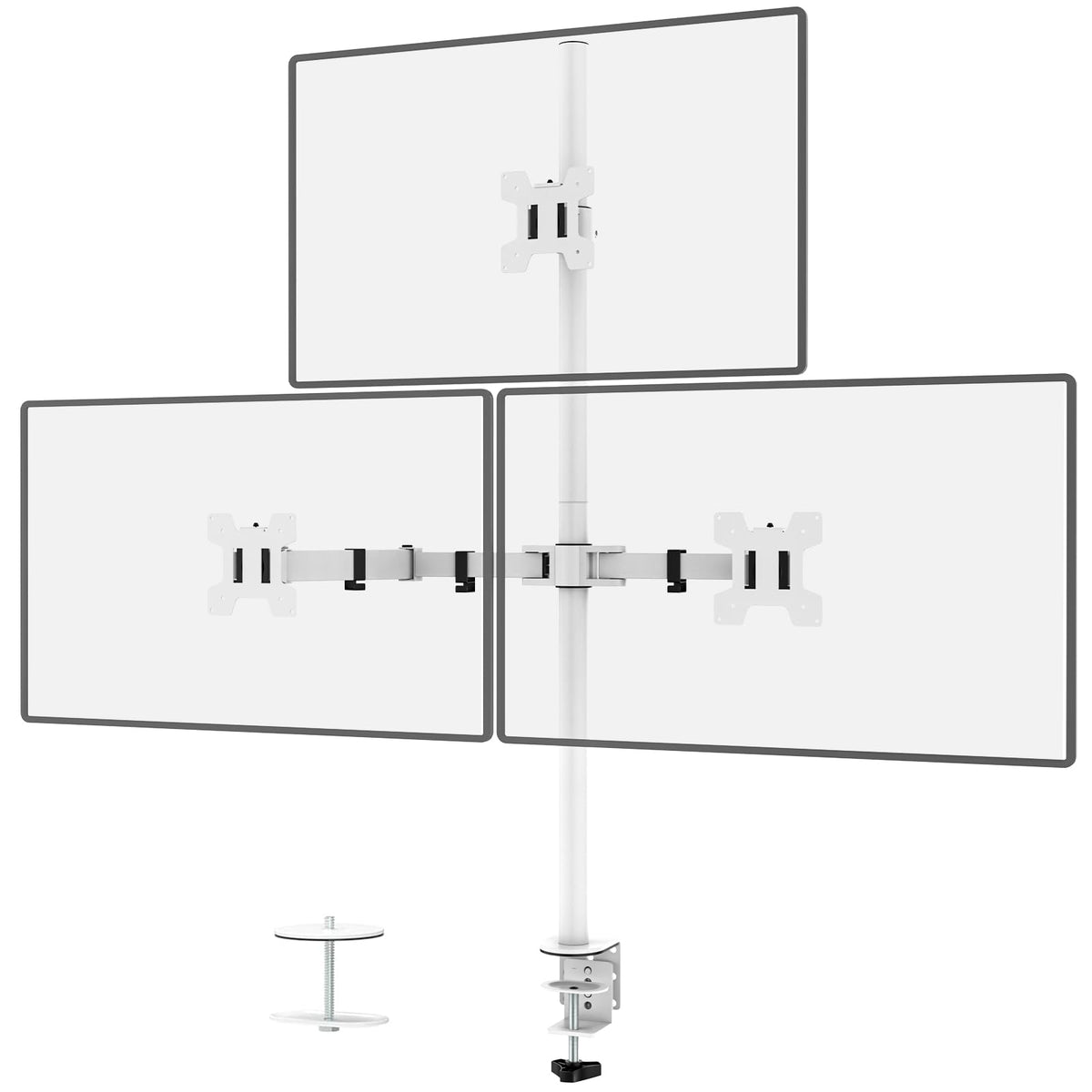 WALI Monitor Arm Mount for Desk, Single Computer Desk Mount, Monitor Bracket Mount Stand Single, up to 32 inch, 22 lbs (M001-W), White