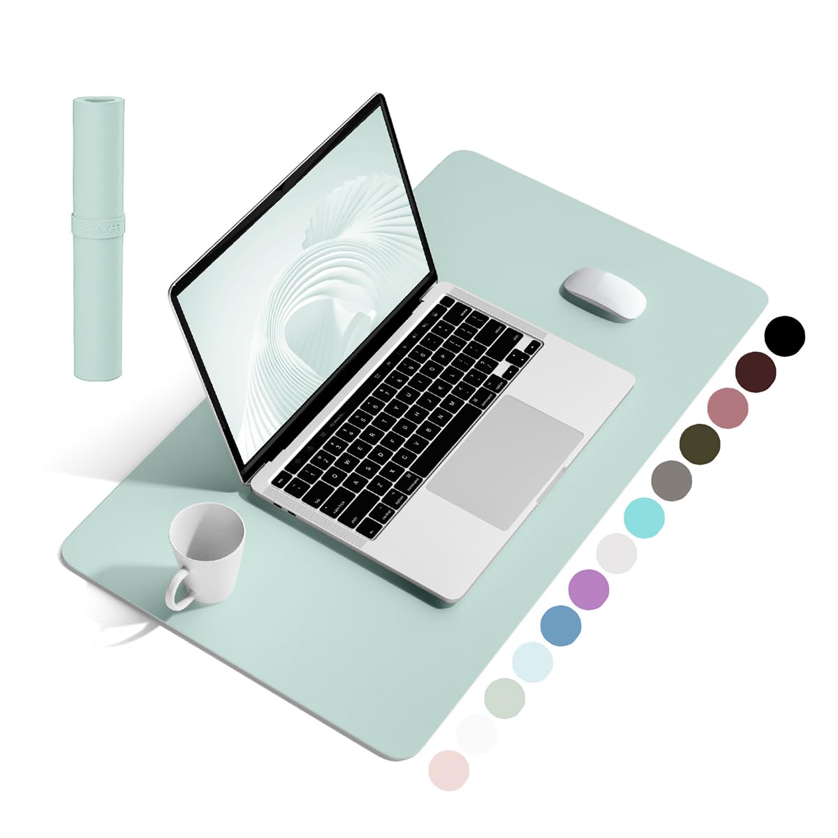 YSAGi Non-Slip Leather Desk Pad, Waterproof Laptop Computer Desk Keyboard Mat, Table Protector Blotter Mat, Large Mouse Pad for Office/Work/Home/Decor(Black, 31.5" x 15.7")