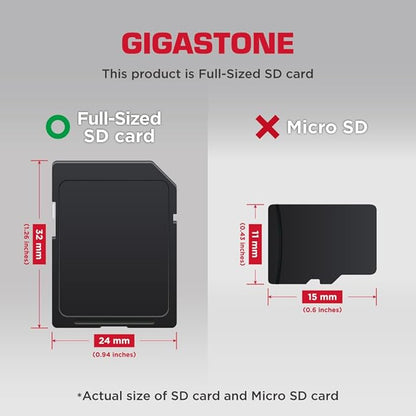 [5-Yrs Free Data Recovery] GIGASTONE 256GB SD Card with USB Type C Card Reader, 4K Camera Pro, A1 V30 U3 SDXC Memory Card Compatible with Canon Digital Camera, with 1 Mini case