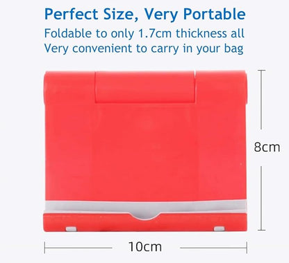 Cell Phone Stand for Desk Foldable Cell Phone Holder Desk Tablet Holder Mobile Phone Dock, Multi-Angle Universal Adjustable Tablet Dock Compatible with Most Cell Phones (Red)